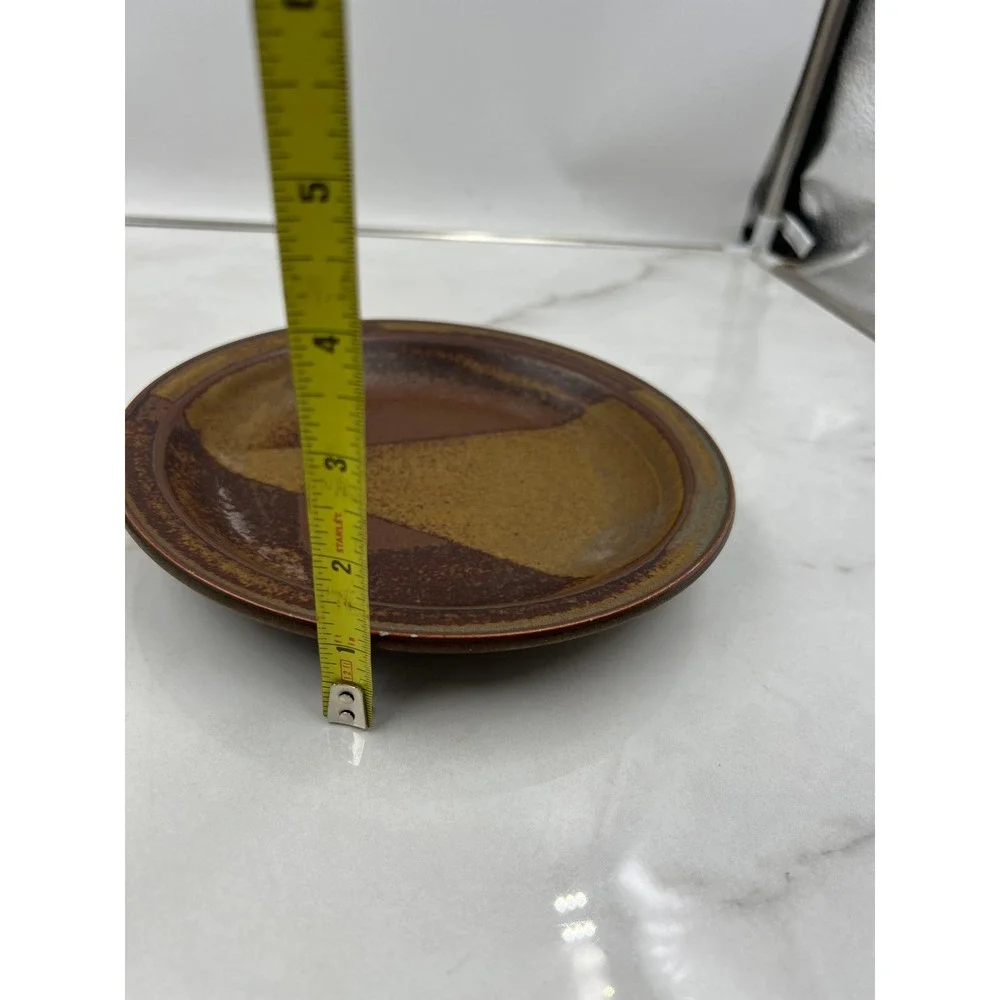 Iron Mountain Stoneware Roan Mountain Brown Salad Plates Set 2 Artist Signed